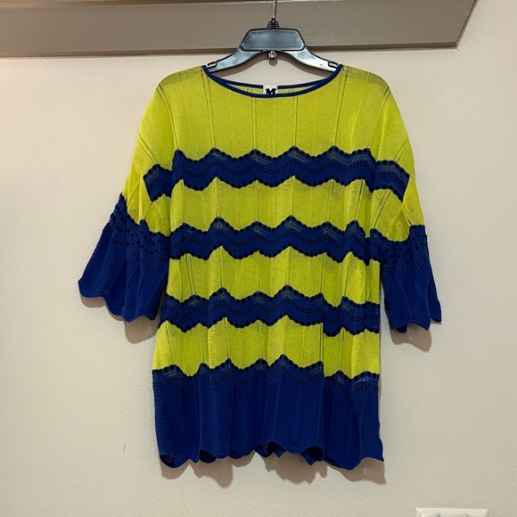 Missoni Tops - Missoni Neon Green/Blue Chevron Top SZ 46/US 10/XL VGUC